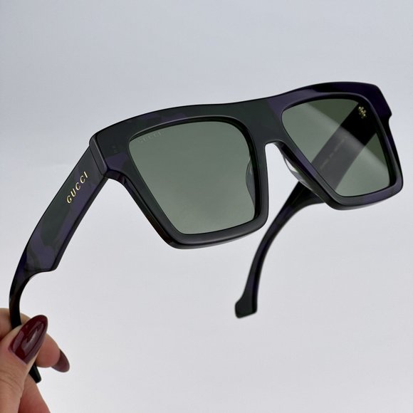 Gucci GG0962S 014 Sunglasses Havana Green Square Unisex GG 0926S - Picture 5 of 11